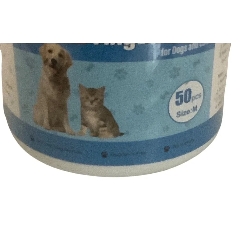 Avont Dental Finger Wipes For Dogs‎ & Cats 50 Pcs Size M Unscented Alcohol-Free